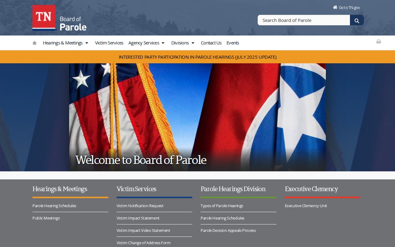 Grundy County parole record information from the Tennessee Board of Parole