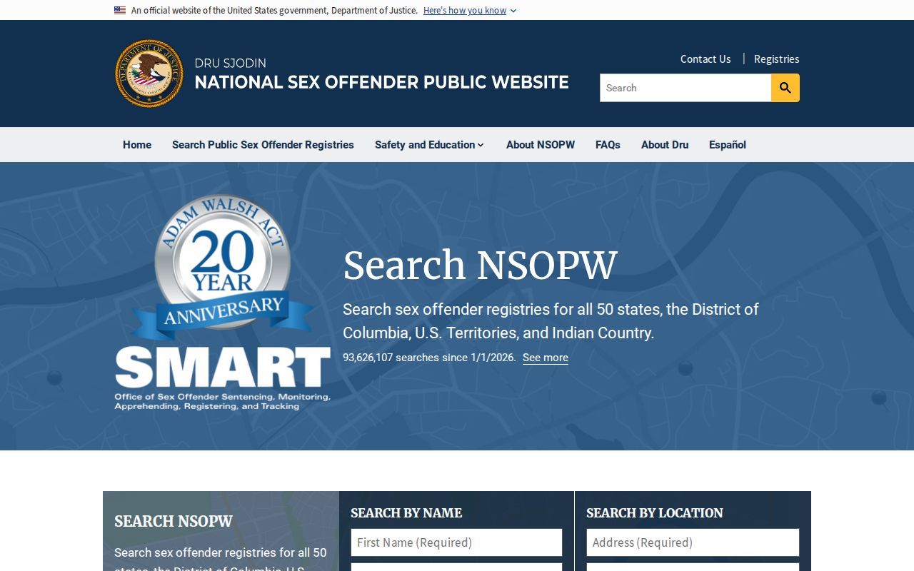National search layer for a Grundy County sex offender registry check
